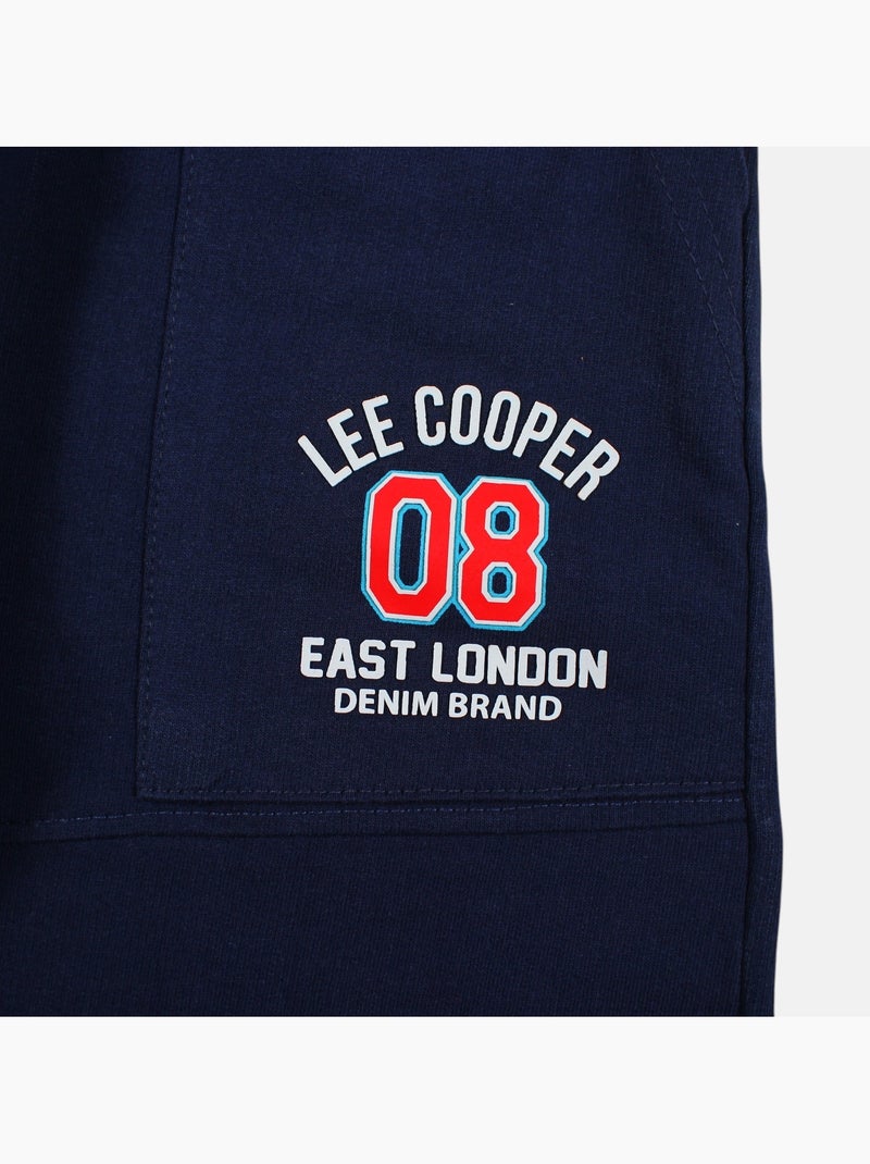 Lee Cooper - Bermuda enfant avec logo et cordon Bleu marine - Kiabi