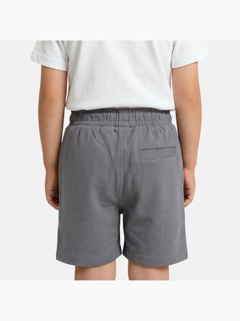 Lee Cooper - Bermuda enfant avec logo et cordon Gris - Kiabi