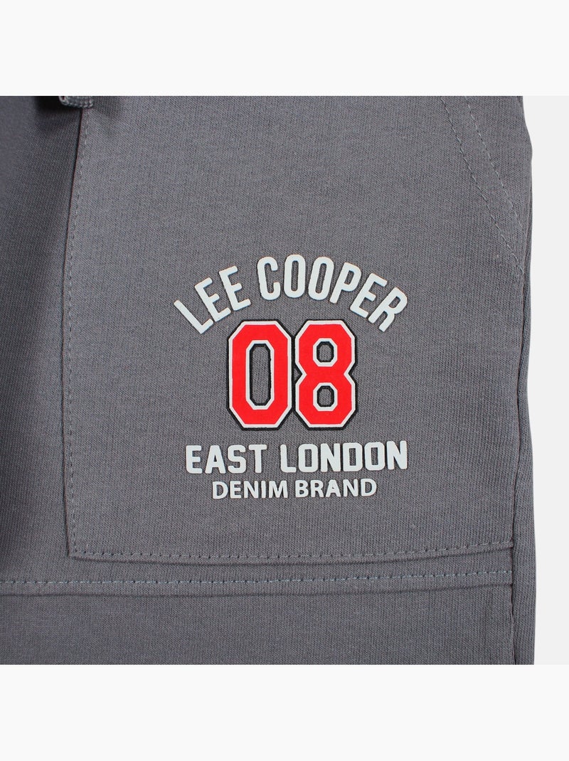 Lee Cooper - Bermuda enfant avec logo et cordon Gris - Kiabi