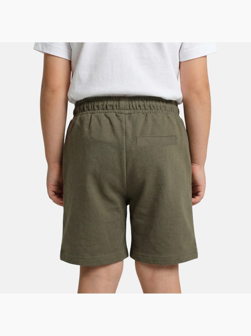 Lee Cooper - Bermuda enfant avec logo et cordon Kaki - Kiabi