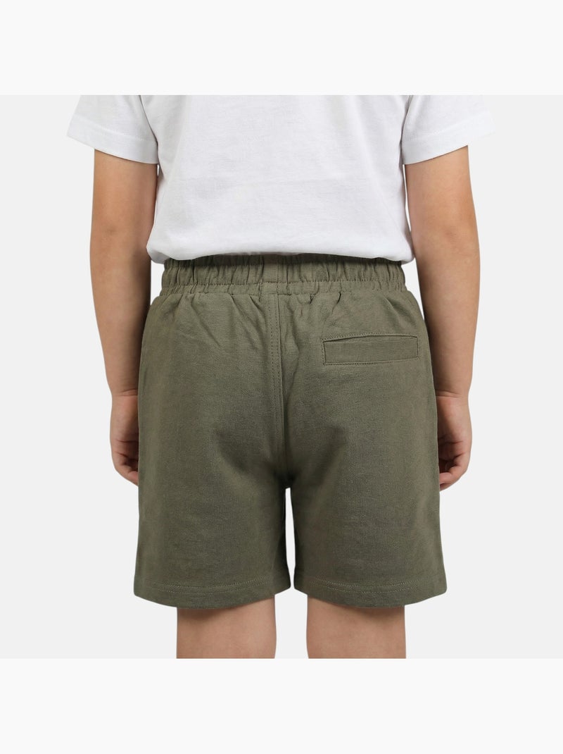 Lee Cooper - Bermuda enfant avec logo et cordon Kaki - Kiabi