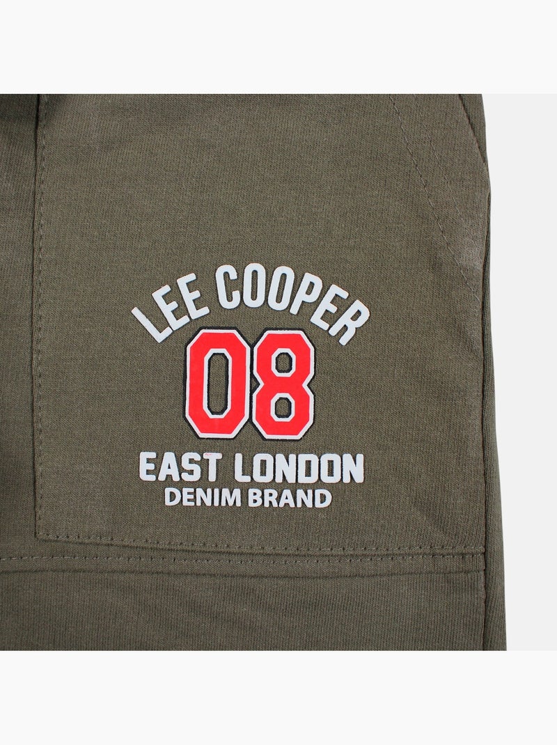 Lee Cooper - Bermuda enfant avec logo et cordon Kaki - Kiabi