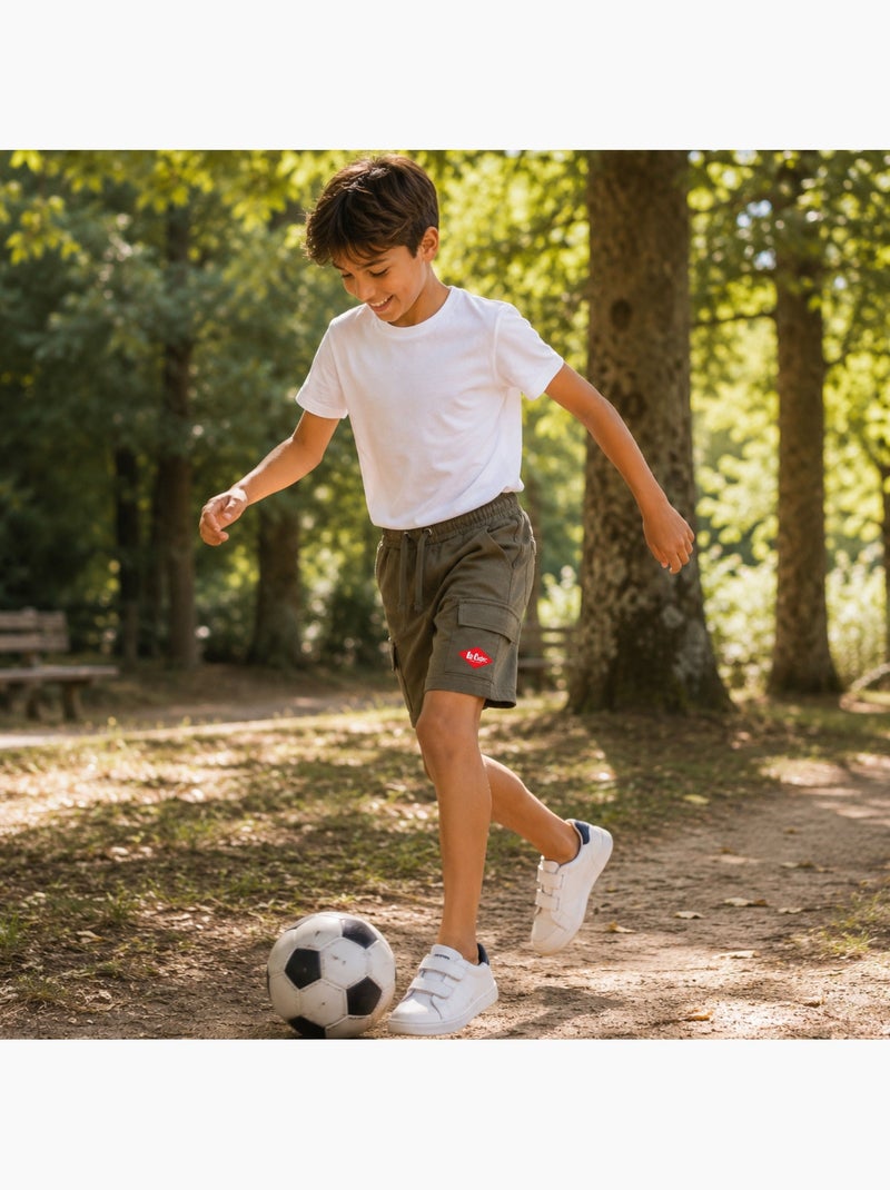 Lee Cooper - Bermuda enfant garçon avec poches Kaki - Kiabi