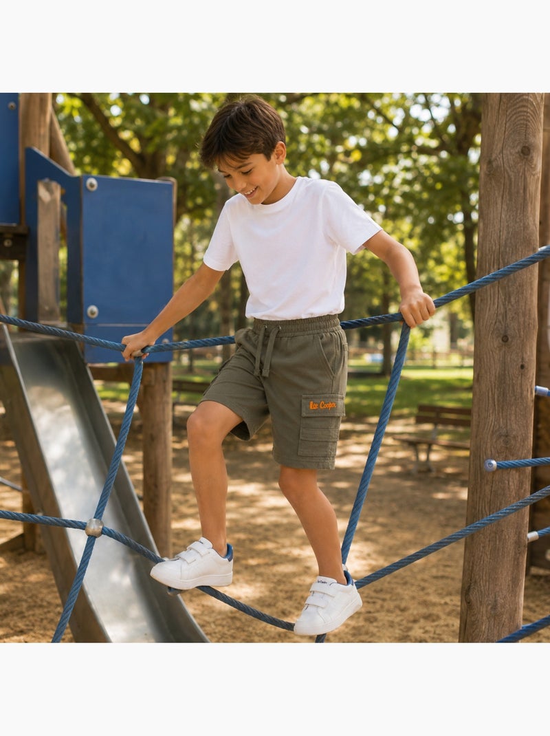 Lee Cooper - Bermuda enfant garçon avec poches Kaki - Kiabi