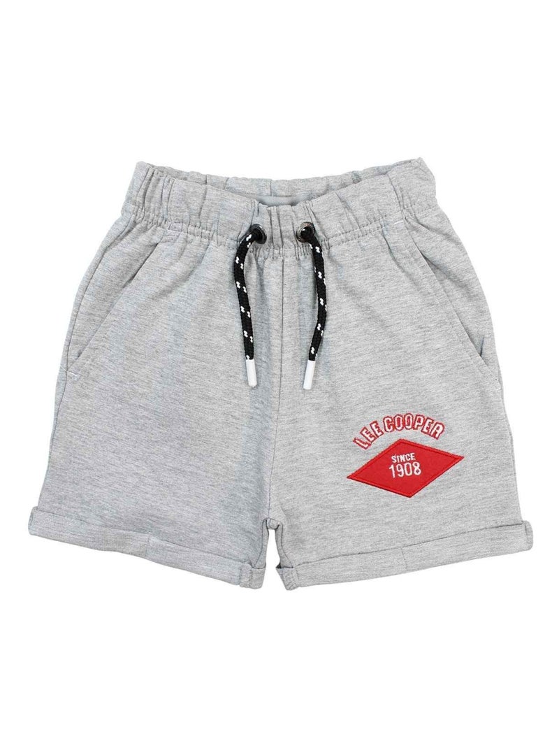 Lee Cooper - Bermuda imprimé logo en coton Gris - Kiabi