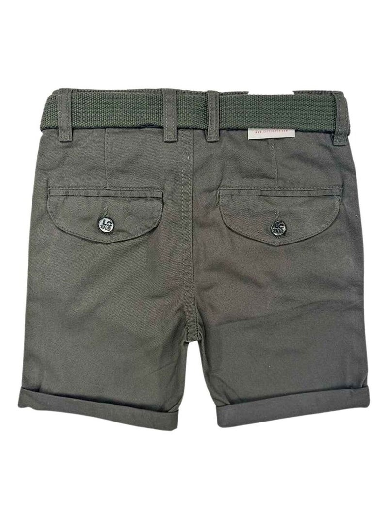 Lee Cooper - Bermuda imprimé logo en coton Kaki - Kiabi