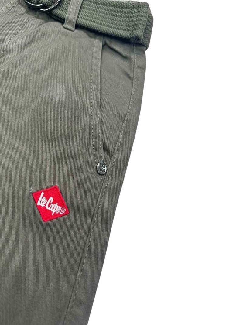 Lee Cooper - Bermuda imprimé logo en coton Kaki - Kiabi