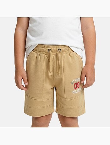 Lee cooper - bermuda molletonné taille à cordon, logo imprimé