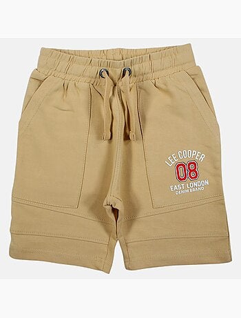 Lee cooper - bermuda molletonné taille à cordon, logo imprimé