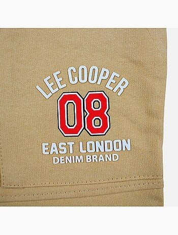 Lee cooper - bermuda molletonné taille à cordon, logo imprimé