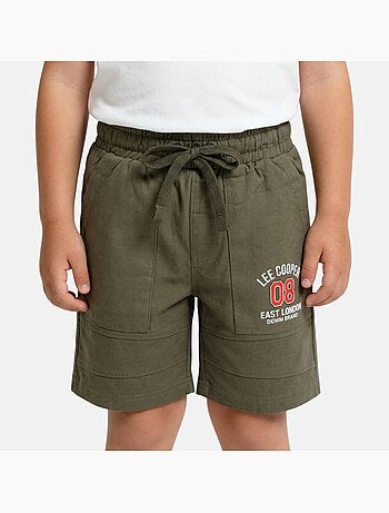 Lee cooper - bermuda molletonné taille à cordon, logo imprimé