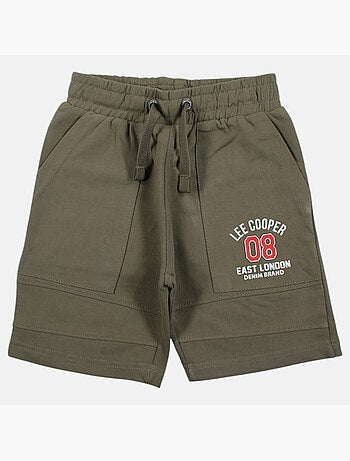 Lee cooper - bermuda molletonné taille à cordon, logo imprimé