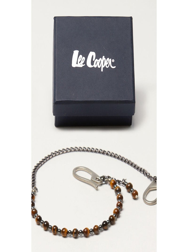 Lee Cooper - Bracelet perles œil du tigr  REMY Blanc Marron - Kiabi