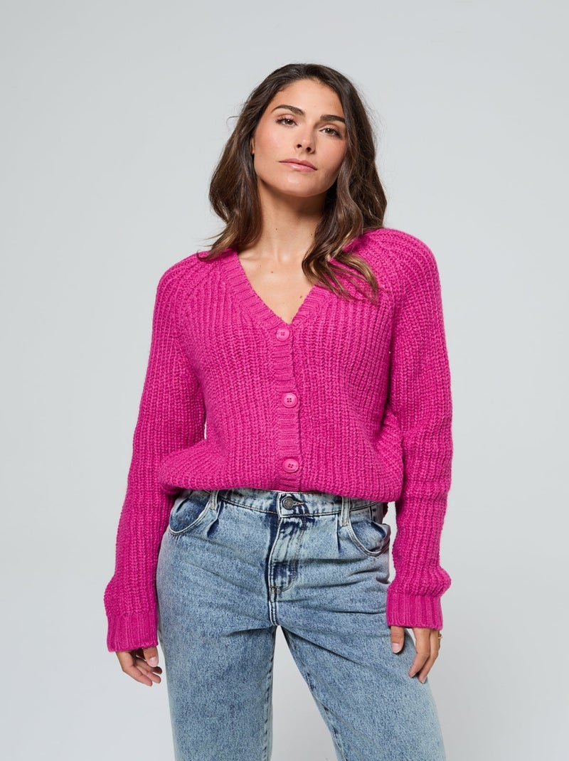 Lee Cooper - Cardigan Cadola Fushia Violet - Kiabi