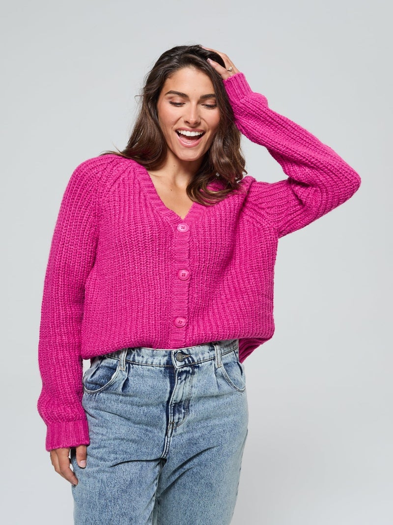 Lee Cooper - Cardigan Cadola Fushia Violet - Kiabi
