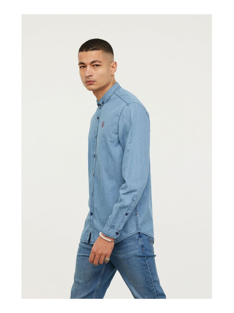 Lee Cooper - Chemise DAKER Chambray Bleu denim - Kiabi