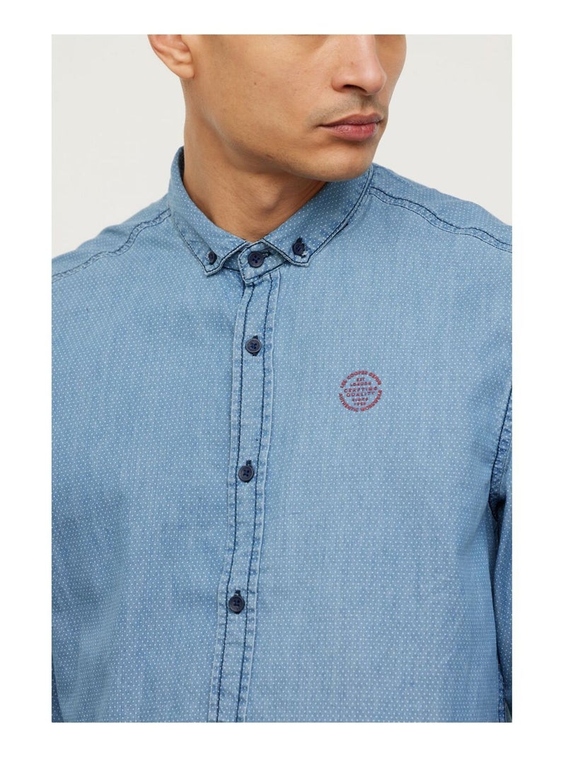 Lee Cooper - Chemise DAKER Chambray Bleu denim - Kiabi