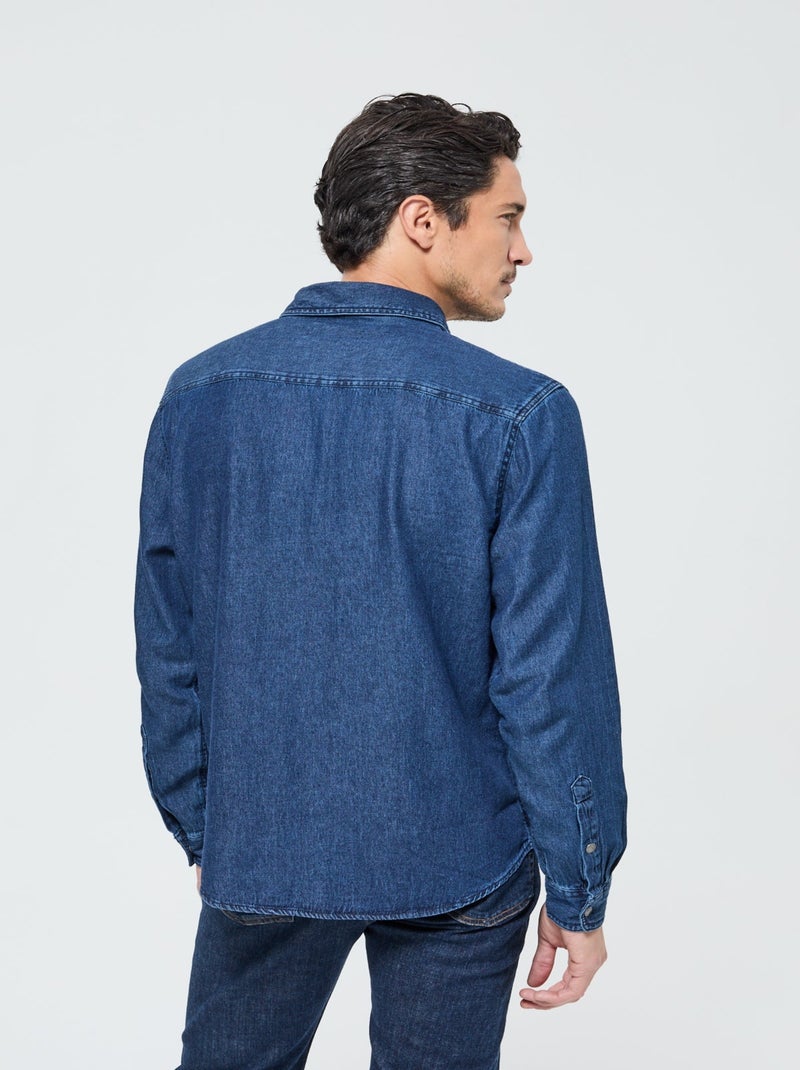 Lee Cooper - Chemise Darel Blue Denim Bleu jean - Kiabi