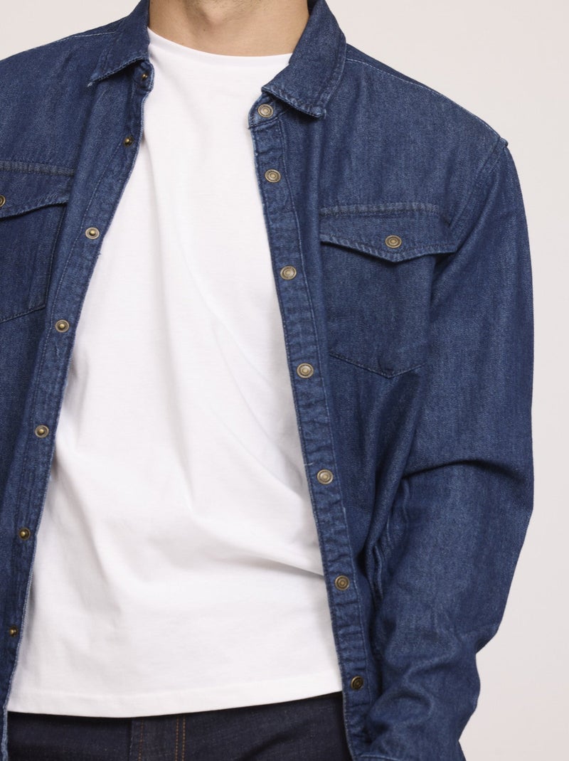 Lee Cooper - Chemise DARILE Dark medium blue Bleu - Kiabi