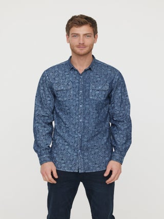 Lee Cooper - Chemise Dezine Gris Bleu