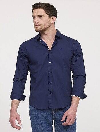 Lee Cooper - Chemise DOGINO ML Bleu marine