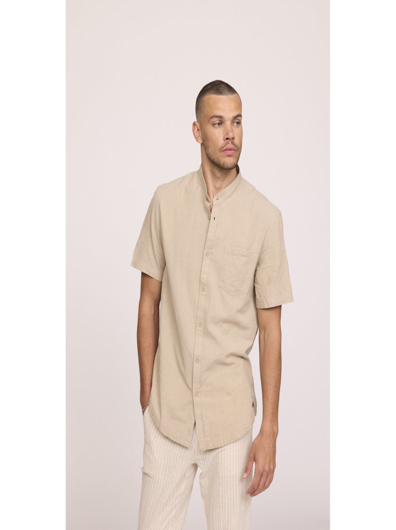 Lee Cooper - Chemise manches courtes coton comfort DAK Beige - Kiabi