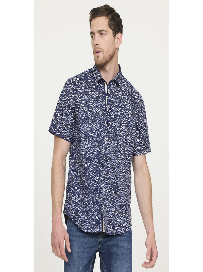 Lee Cooper - Chemise manches courtes coton comfort DOSFO Bleu marine - Kiabi