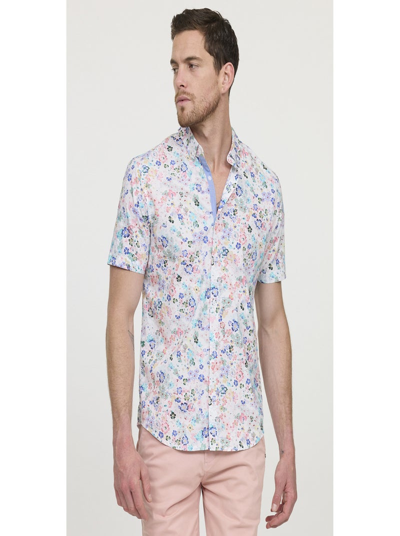 Lee Cooper - Chemise manches courtes coton regular DAVIS MC Blanc - Kiabi