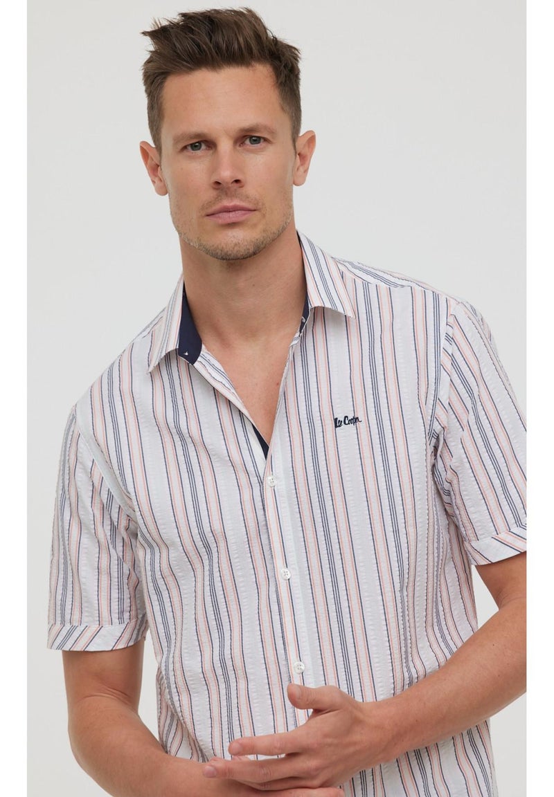 Lee Cooper - Chemise manches courtes coton regular DAYU MC Bleu marine - Kiabi