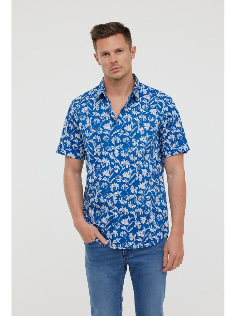 Lee Cooper - Chemise manches courtes coton regular DIEZ MC Bleu céladon - Kiabi