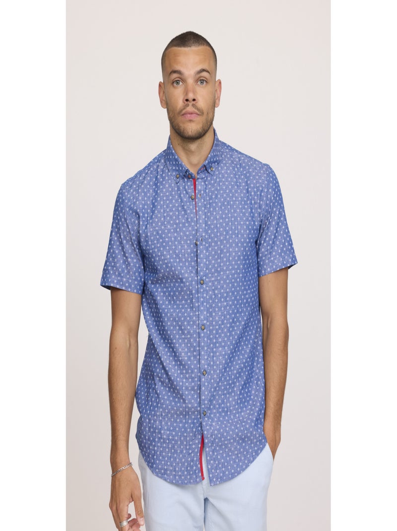 Lee Cooper - Chemise manches courtes coton regular DOK Bleu marine - Kiabi