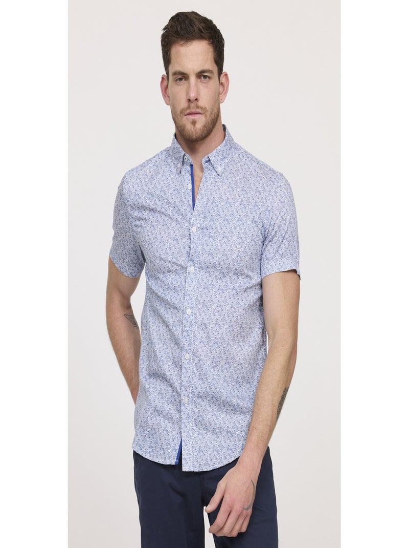 Lee Cooper - Chemise manches courtes coton regular DOK Bleu roi - Kiabi