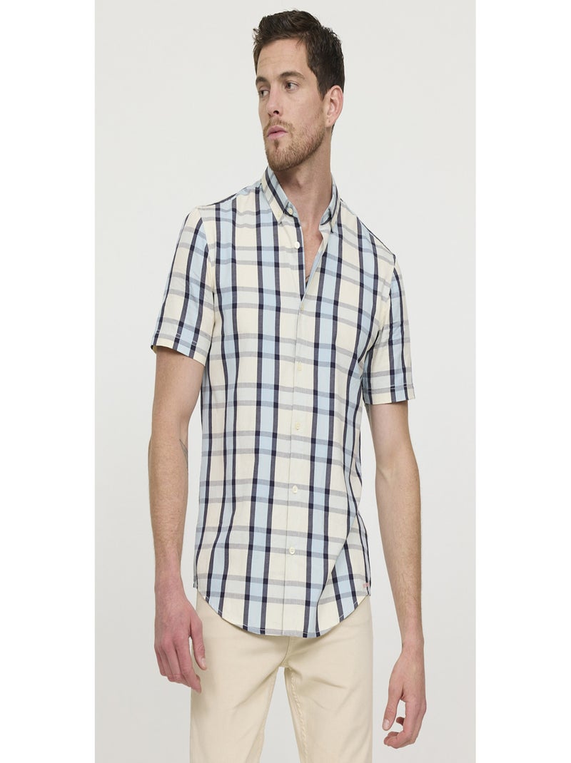 Lee Cooper - Chemise manches courtes coton regular DOMIO Ivoire - Kiabi