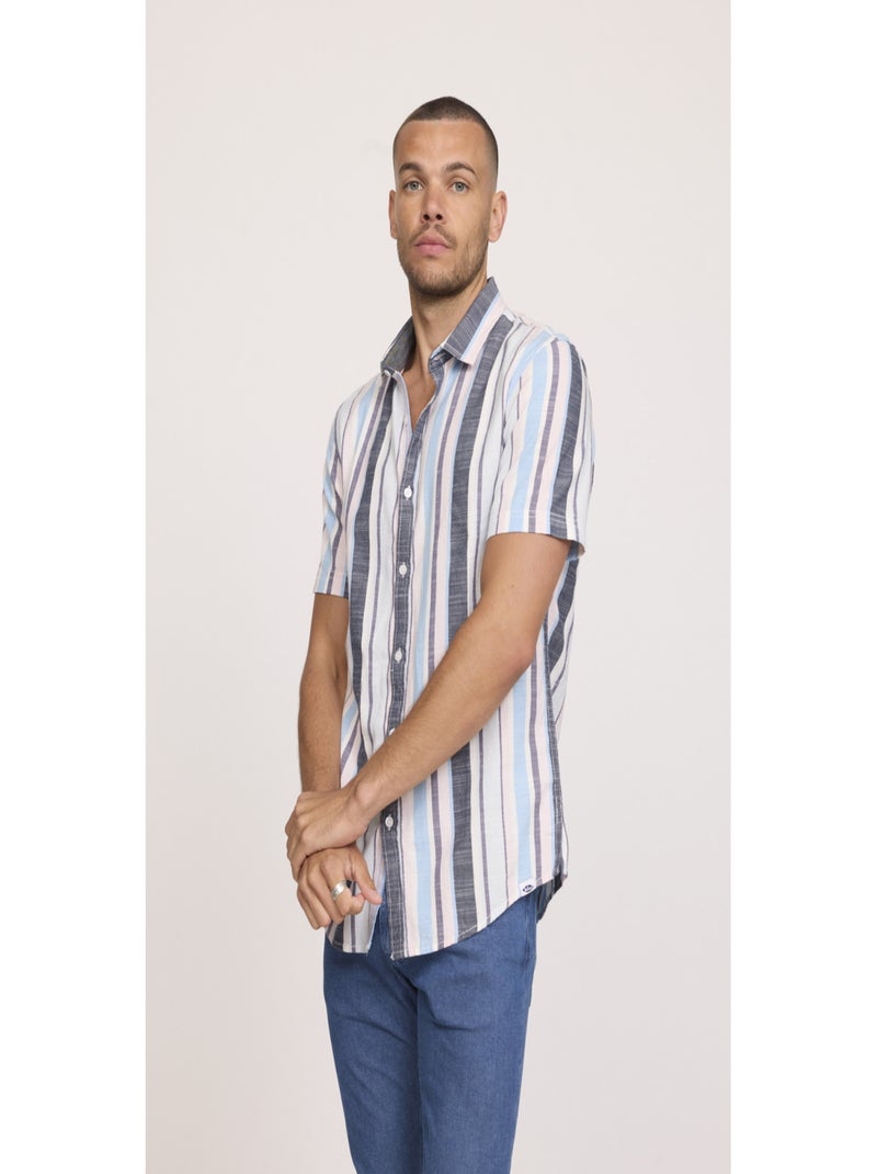 Lee Cooper - Chemise manches courtes coton regular DOROL Bleu - Kiabi