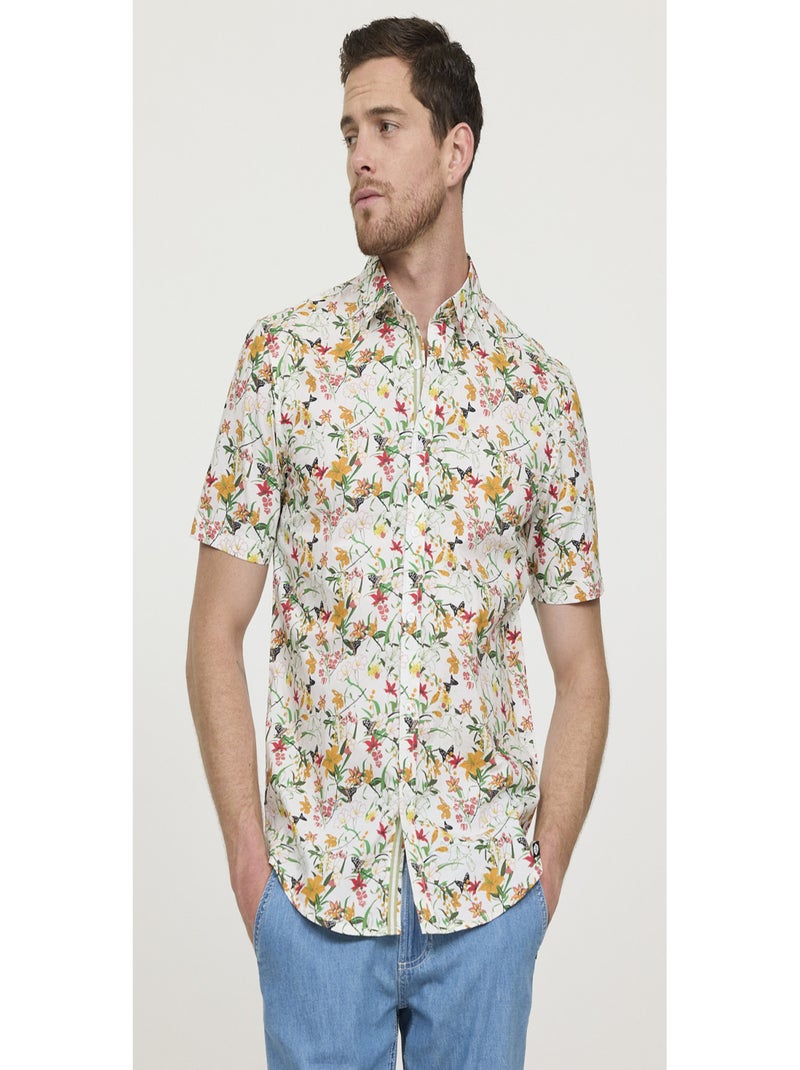 Lee Cooper - Chemise manches courtes coton regular DOROL Ivoire - Kiabi