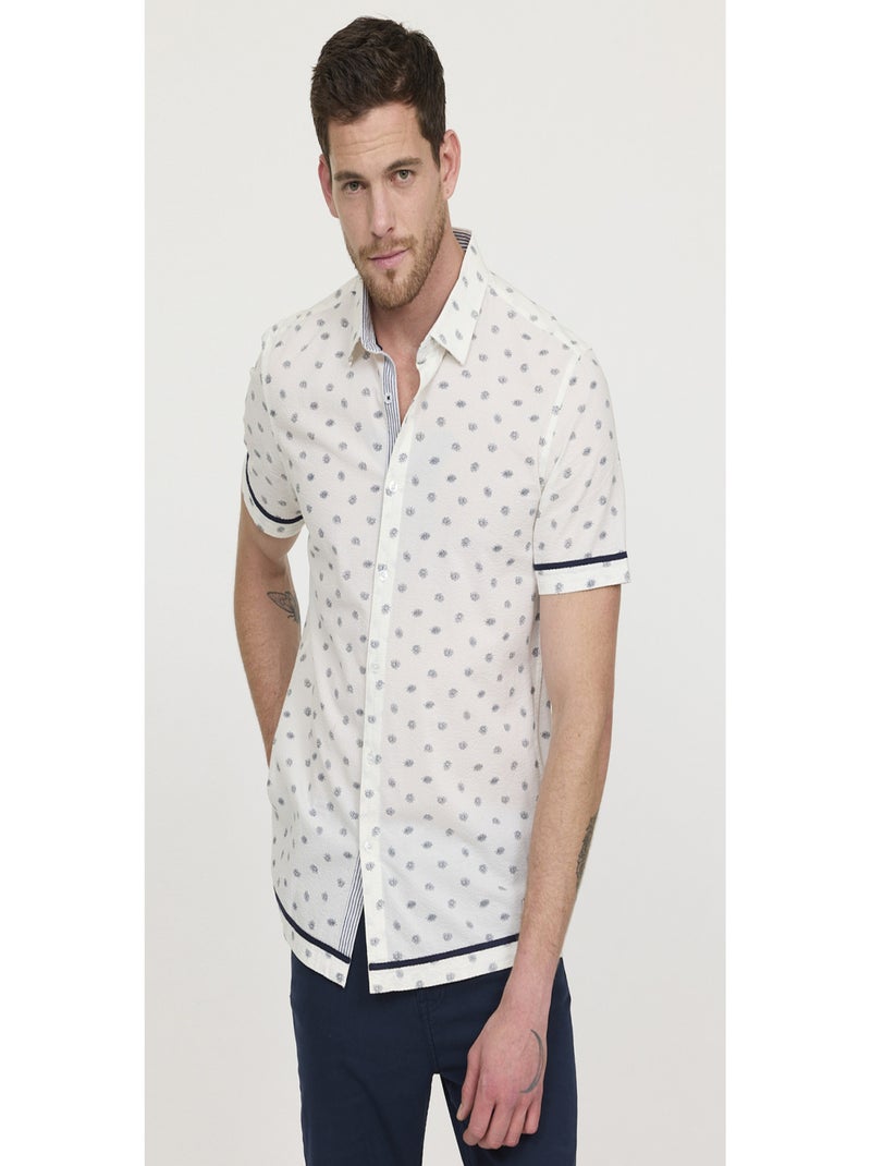 Lee Cooper - Chemise manches courtes coton regular DOTTO Ivoire - Kiabi