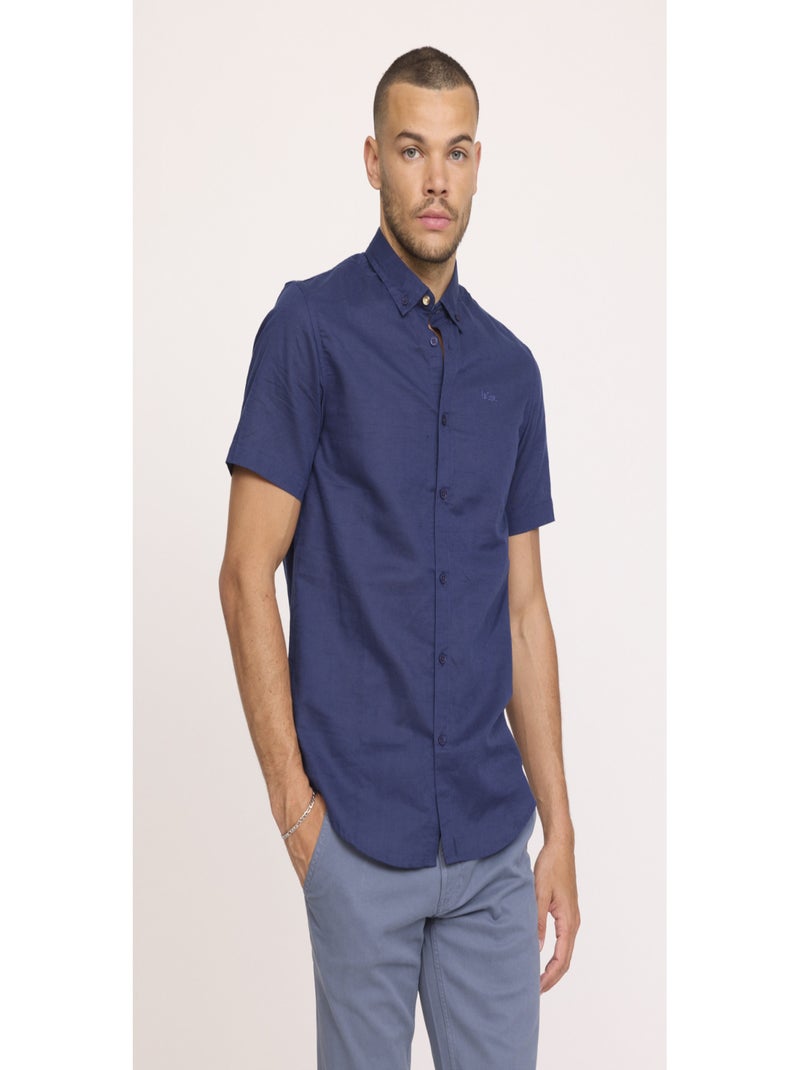 Lee Cooper - Chemise manches courtes coton regular DULIN Bleu marine - Kiabi