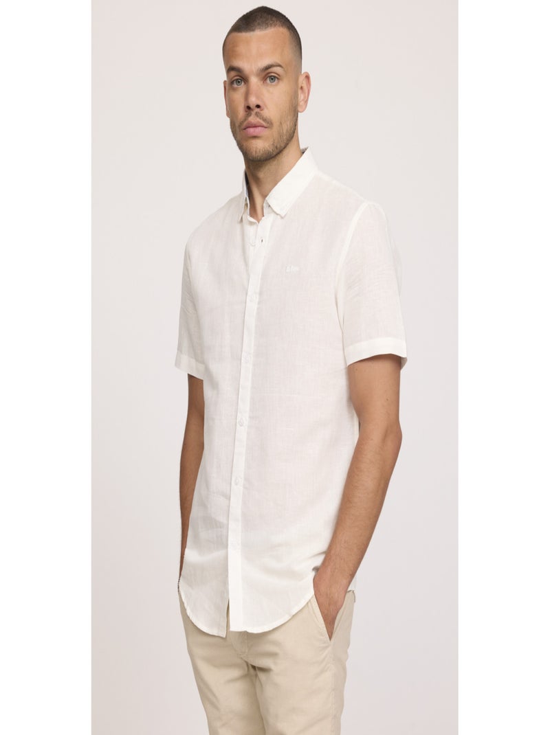 Lee Cooper - Chemise manches courtes coton regular DULIN Ivoire - Kiabi