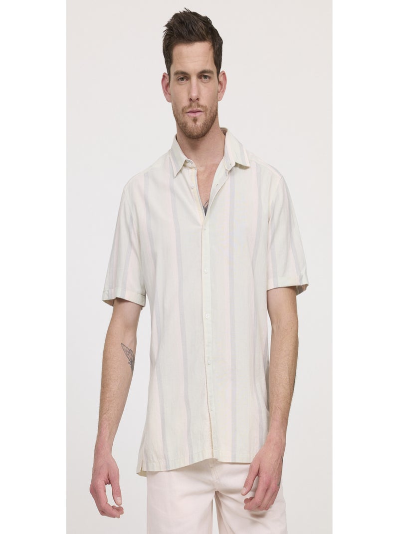 Lee Cooper - Chemise manches courtes coton regular DUPO Ivoire - Kiabi