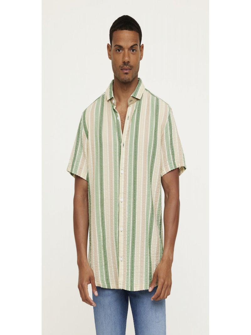 Lee Cooper - Chemise manches courtes coton relaxed DOMING Beige/Rose - Kiabi
