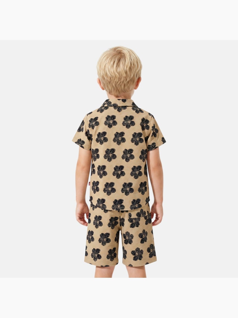 Lee Cooper - Chemise manches courtes et short assorti Beige - Kiabi