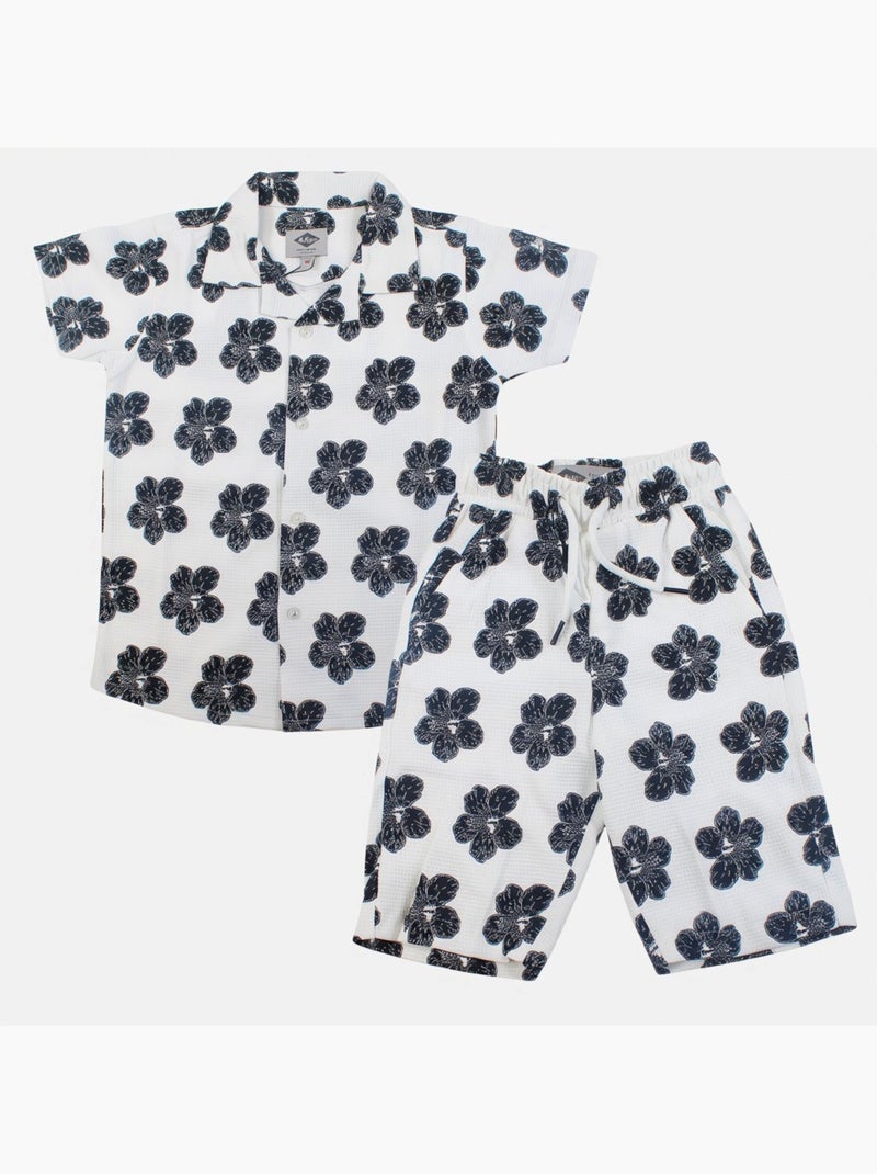 Lee Cooper - Chemise manches courtes et short assorti Blanc - Kiabi