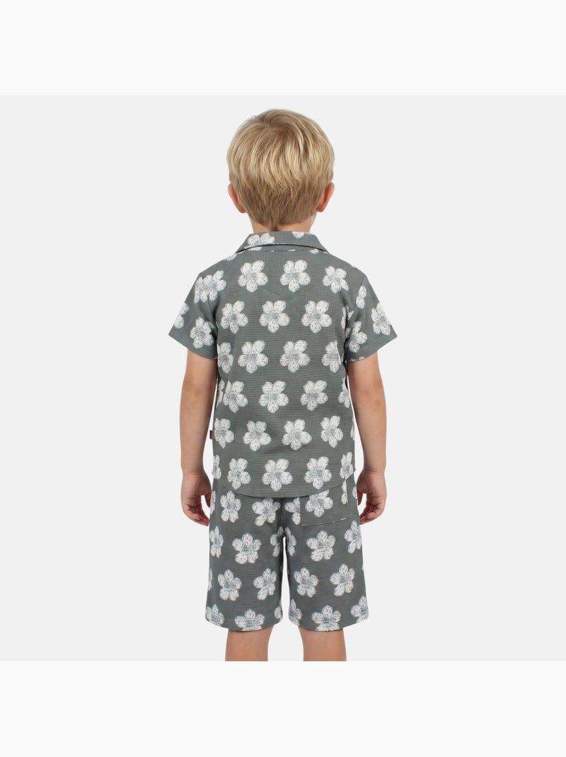 Lee Cooper - Chemise manches courtes et short assorti Kaki - Kiabi