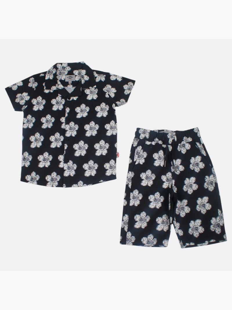 Lee Cooper - Chemise manches courtes et short assorti Noir - Kiabi