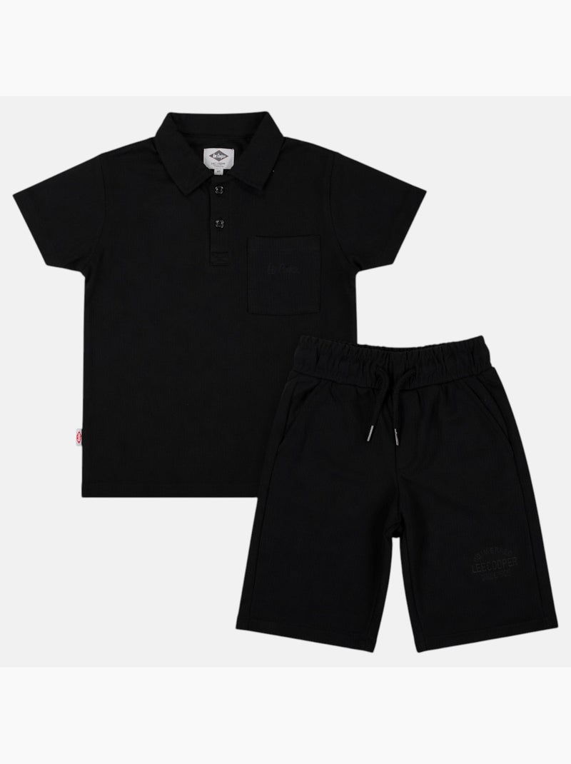 Lee Cooper - Chemise manches courtes et short assorti Noir - Kiabi