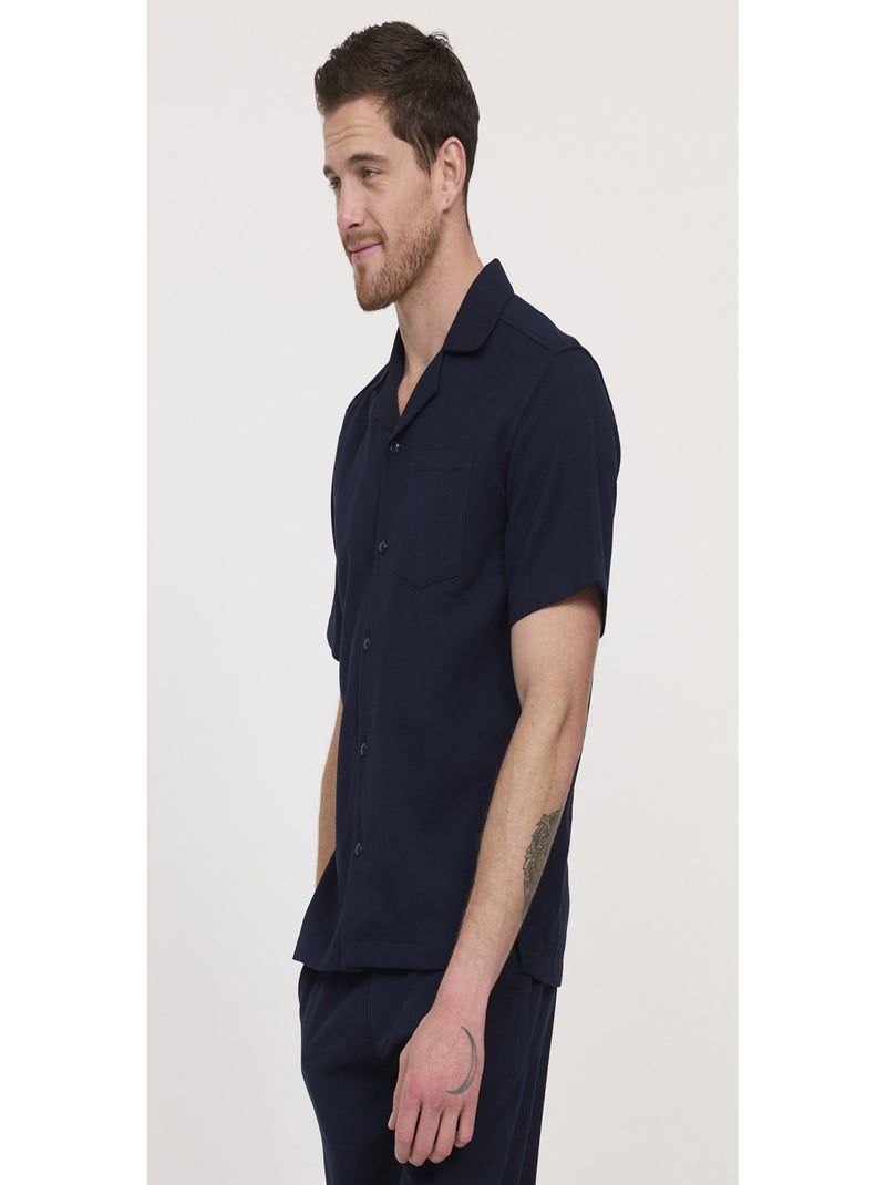 Lee Cooper - Chemise manches courtes polyester relaxed DUCKER Bleu marine - Kiabi