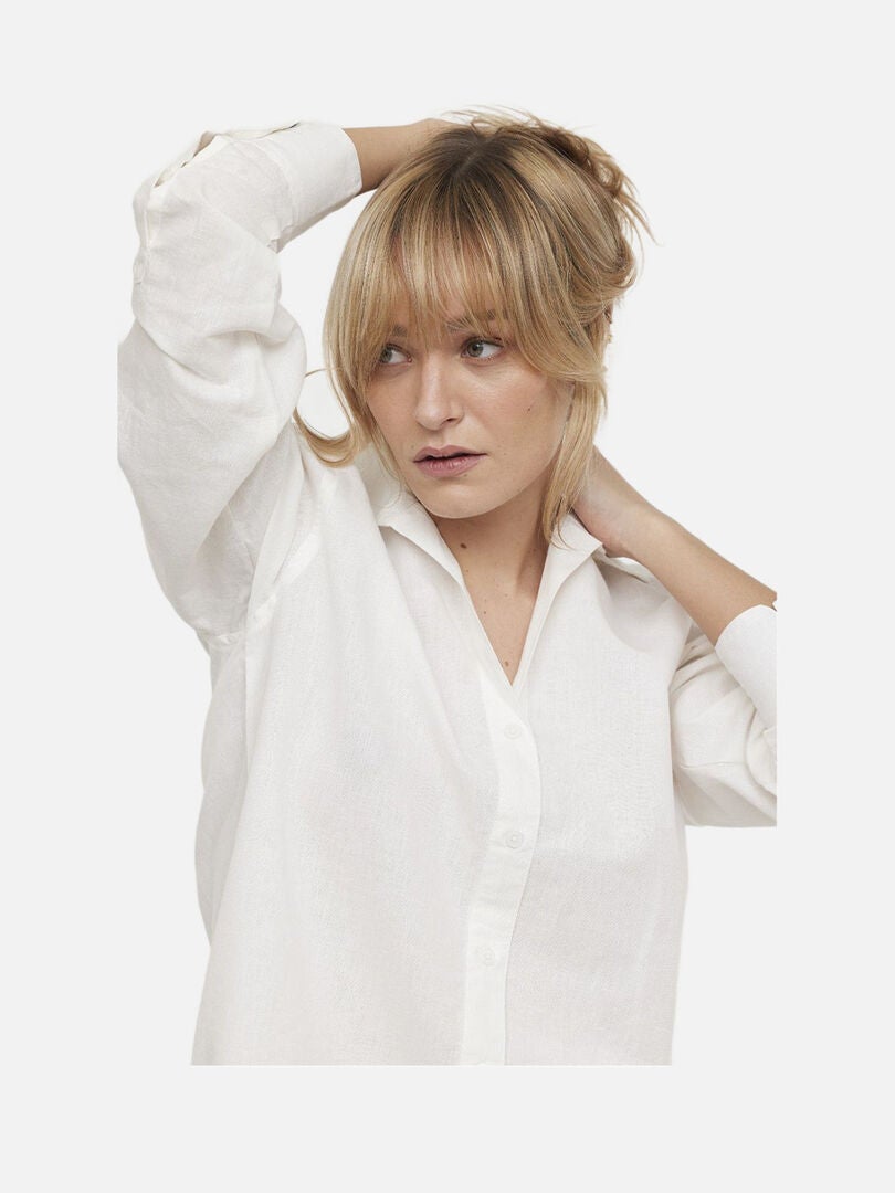 Chemisier Odd Molly Taille 0 Beige En Coton - Occasion Bon état, Col V, Manches Longues