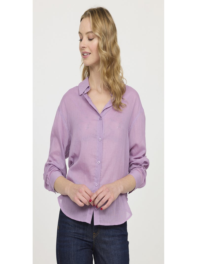 Lee Cooper - Chemise manches longues coton loose DULIPA Violet - Kiabi