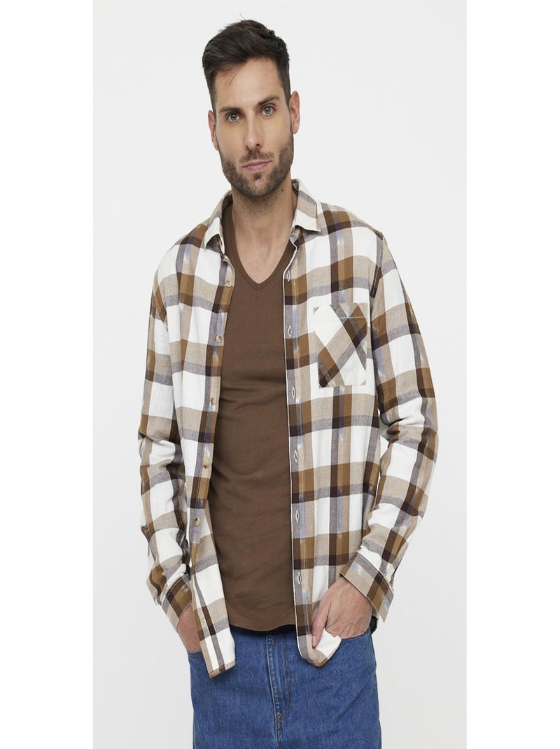 Lee Cooper - Chemise manches longues coton regular DAKANI Beige - Kiabi