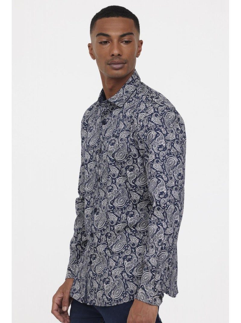 Lee Cooper - Chemise manches longues coton regular DAMIR Bleu marine - Kiabi